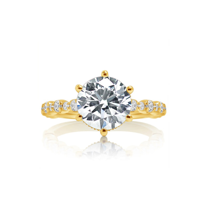 Classique Creations Round Diamond Six Prong Alternate Size Diamond Engagement Ring Z2547R