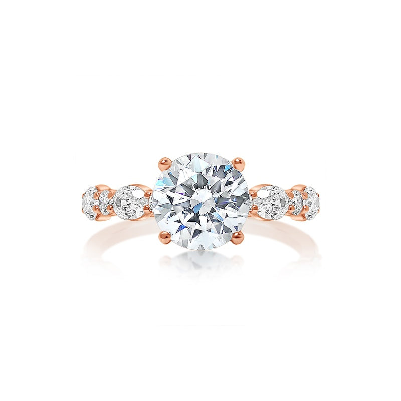 Classique Creations Round and Oval Diamond Band Engagement Ring Z2649R