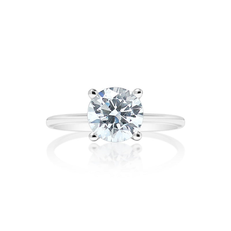 Classique Creations Round Diamond Diamond Rail Thin Band Engagement Ring Z2752R