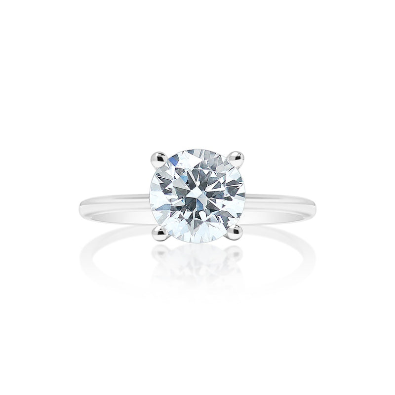 Classique Creations Round Diamond Diamond Rail Thin Band Engagement Ring Z2752R