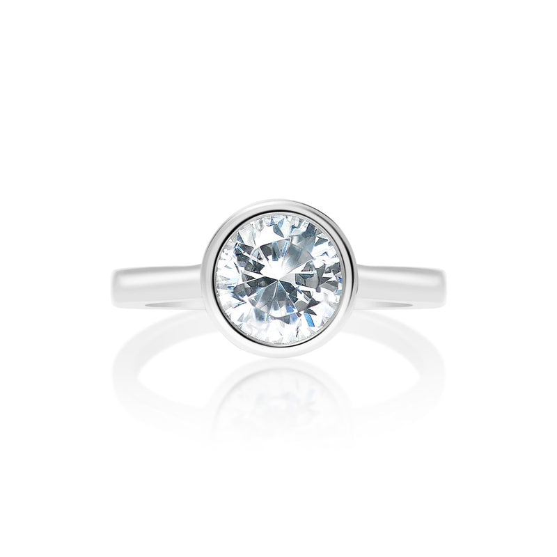 Classique Creations Round Diamond Bezel Set Engagement Ring Z2794R