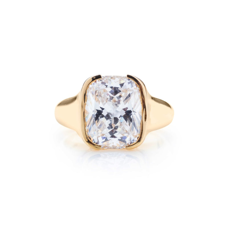Classique Creations Half Bezel Cushion Diamond Engagement Ring Z4129C