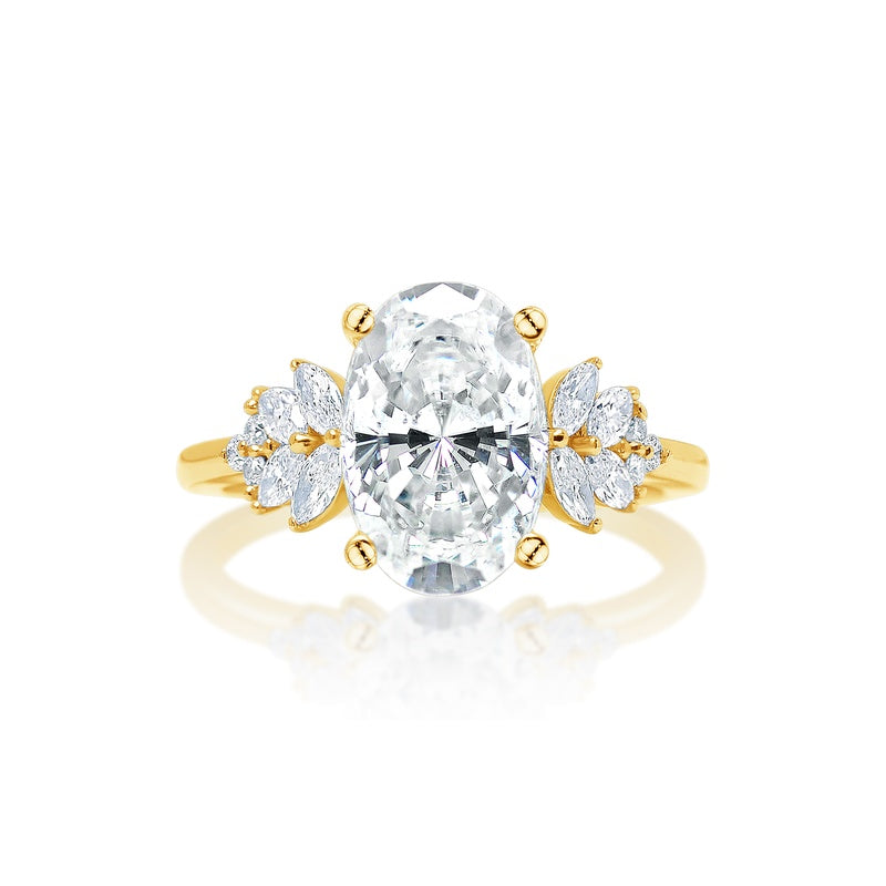 Classique Creations Oval Diamond Marquise and Round Cluster Engagement Ring Z2954V
