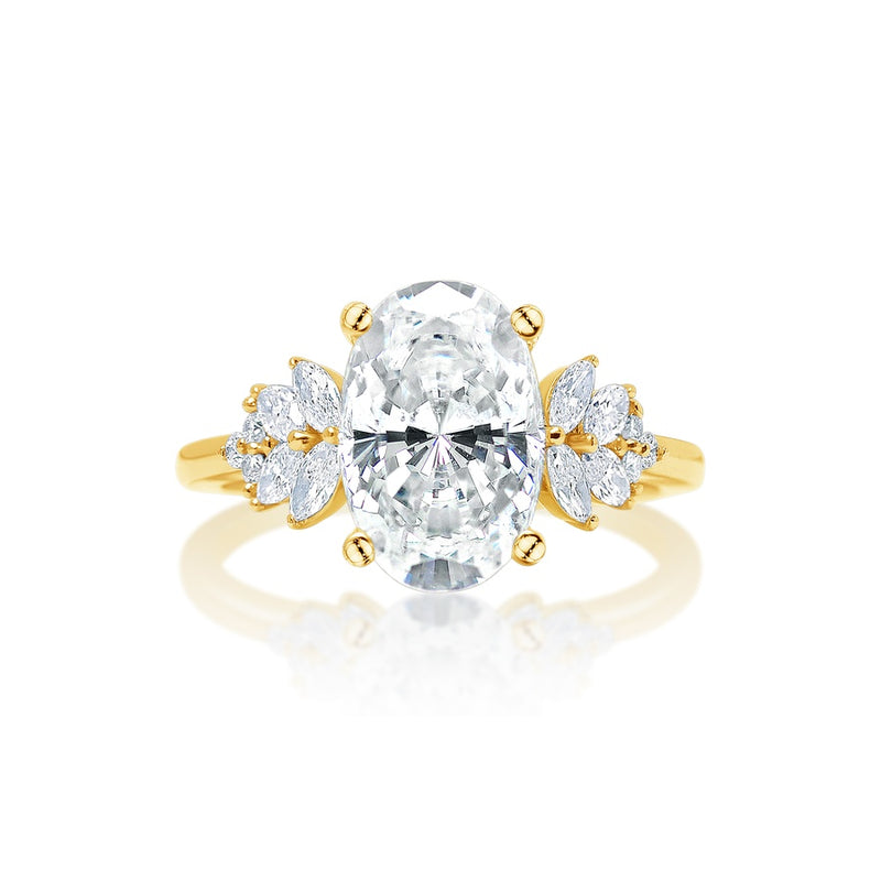 Classique Creations Oval Diamond Marquise and Round Cluster Engagement Ring Z2954V