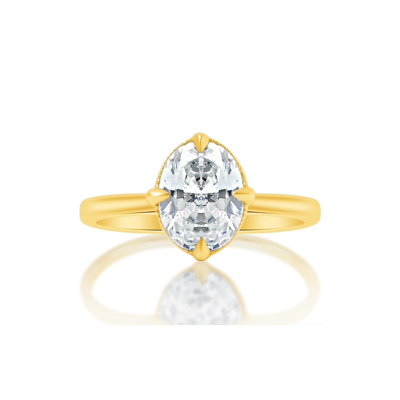 Classique Creations Oval Kite Set Eagle Claw Hidden Halo Engagement Ring Z2478V
