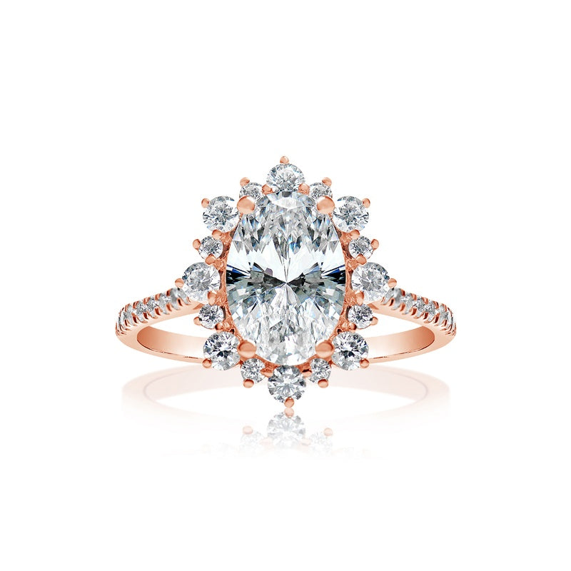 Classique Creations Oval Diamond Floral Halo Engagement Ring Z2426VV