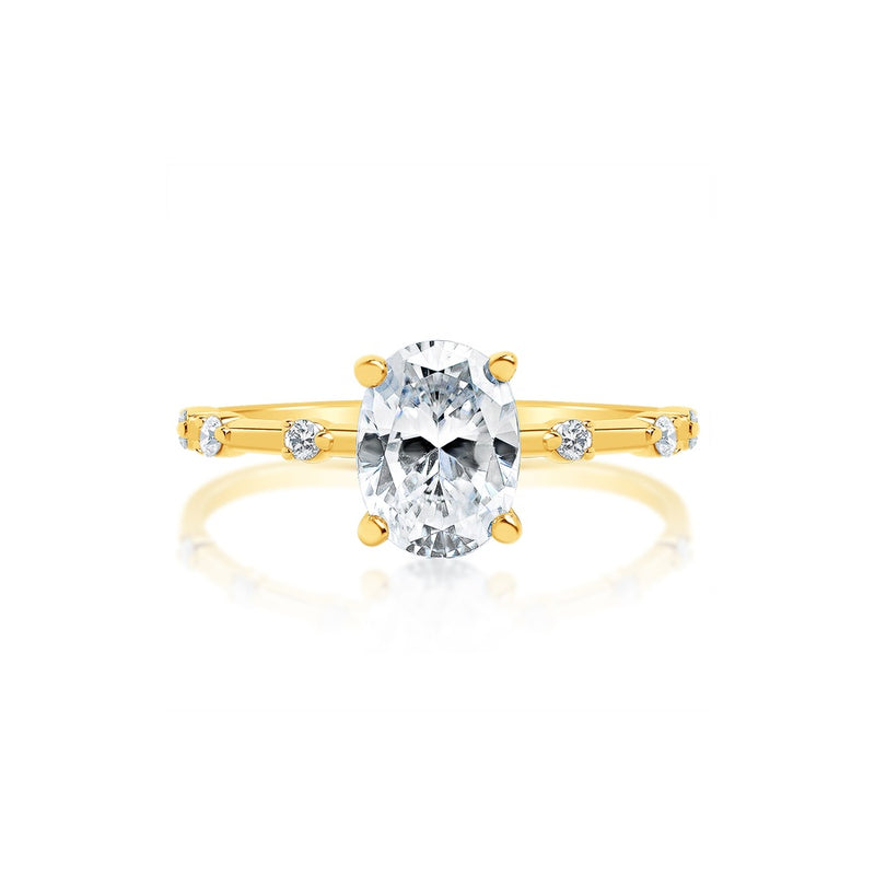 Classique Creations Oval Diamond Spaced Diamond Band Engagement Ring Z2183V