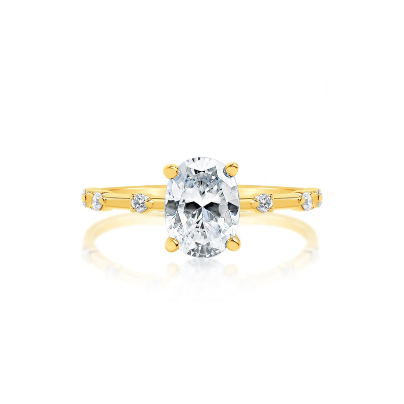 Classique Creations Oval Diamond Spaced Diamond Band Engagement Ring Z2183V