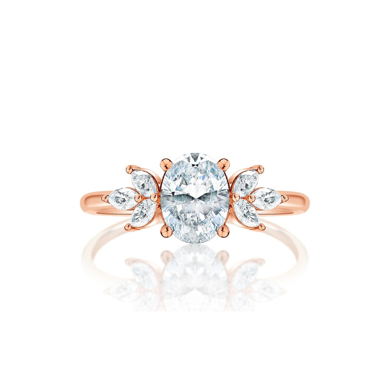 Classique Creations Oval Diamond Floral Cluster Engagement Ring Z2127V