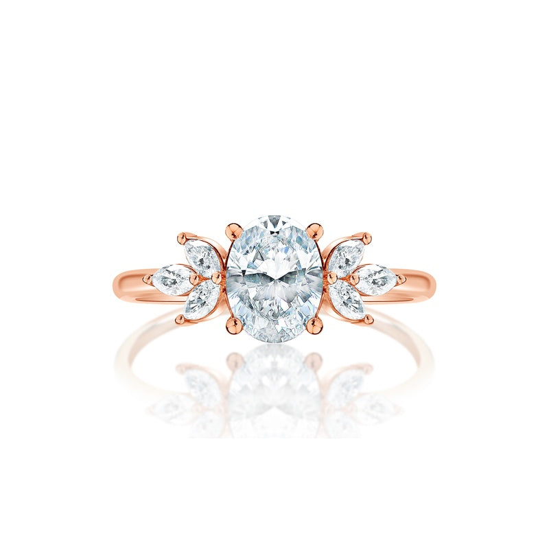 Classique Creations Oval Diamond Floral Cluster Engagement Ring Z2127V
