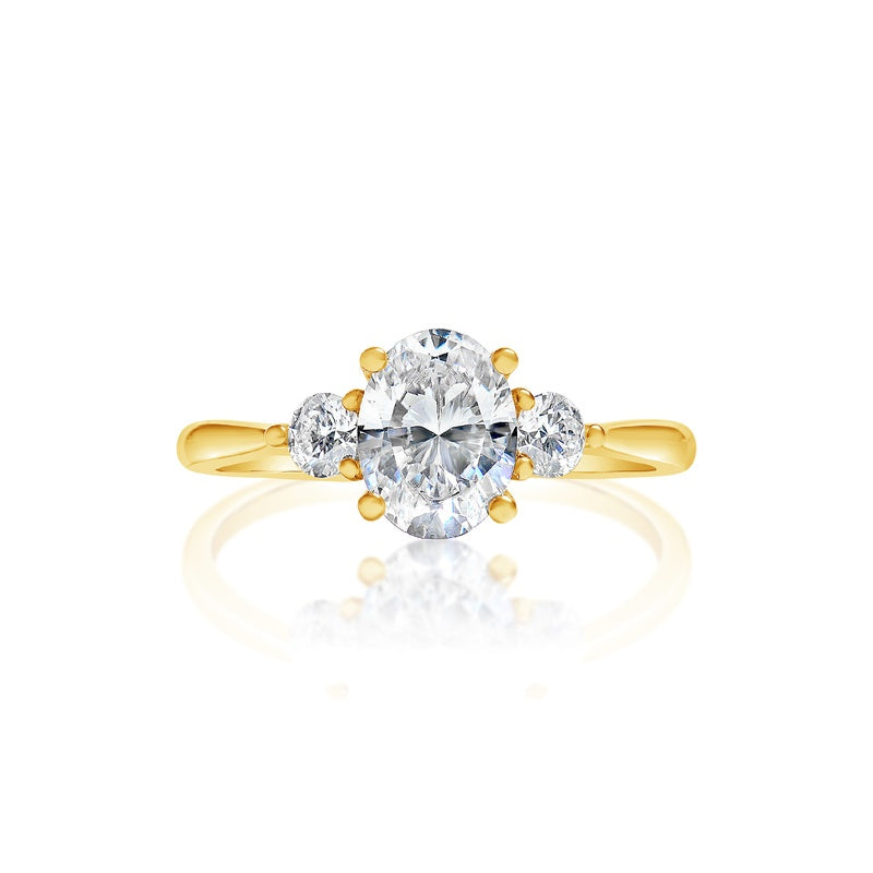Classique Creations Oval Three Stone Engagement Ring Z2076V