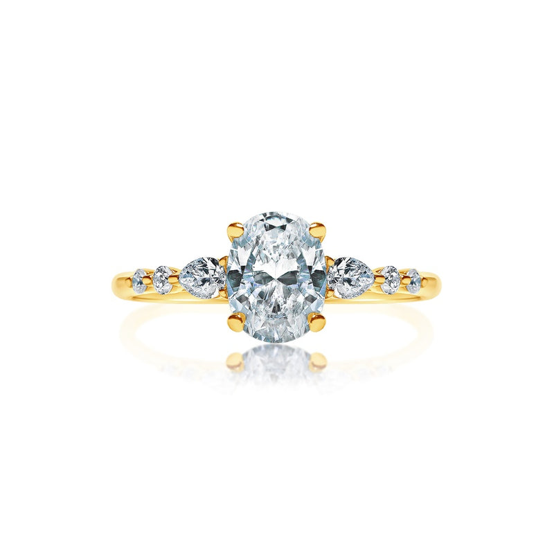 Classique Creations Oval Diamond Decorated Band Engagement Ring Z2025V