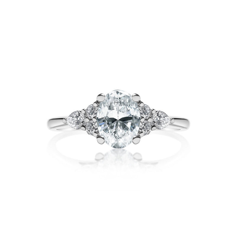 Classique Creations Oval Diamond Cluster Engagement Ring Z1937V