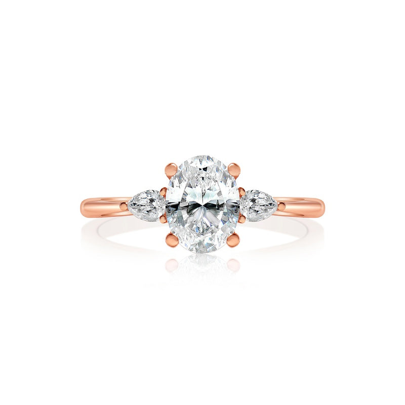 Classique Creations Oval Diamond Pear Sidestones Engagement Ring Z1933V