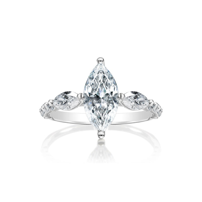 Classique Creations Marquise Three Stone Kite Engagement Ring Z1949M