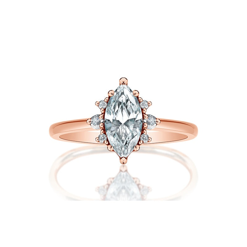 Classique Creations Marquise Diamond Cluster Halo Engagement Ring Z1817M