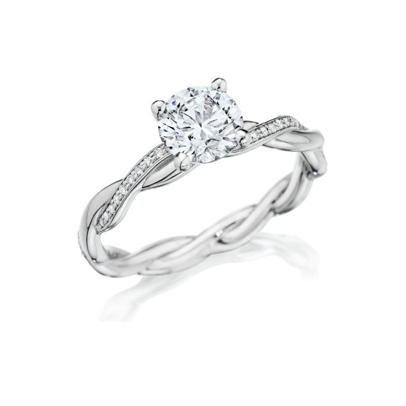 Classique Creations Round Diamond Twist Band Engagement Ring Z1489R