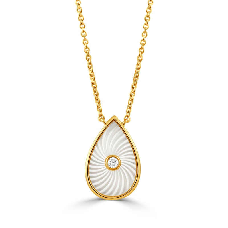 18KY MOP .03CTW NECKLACE