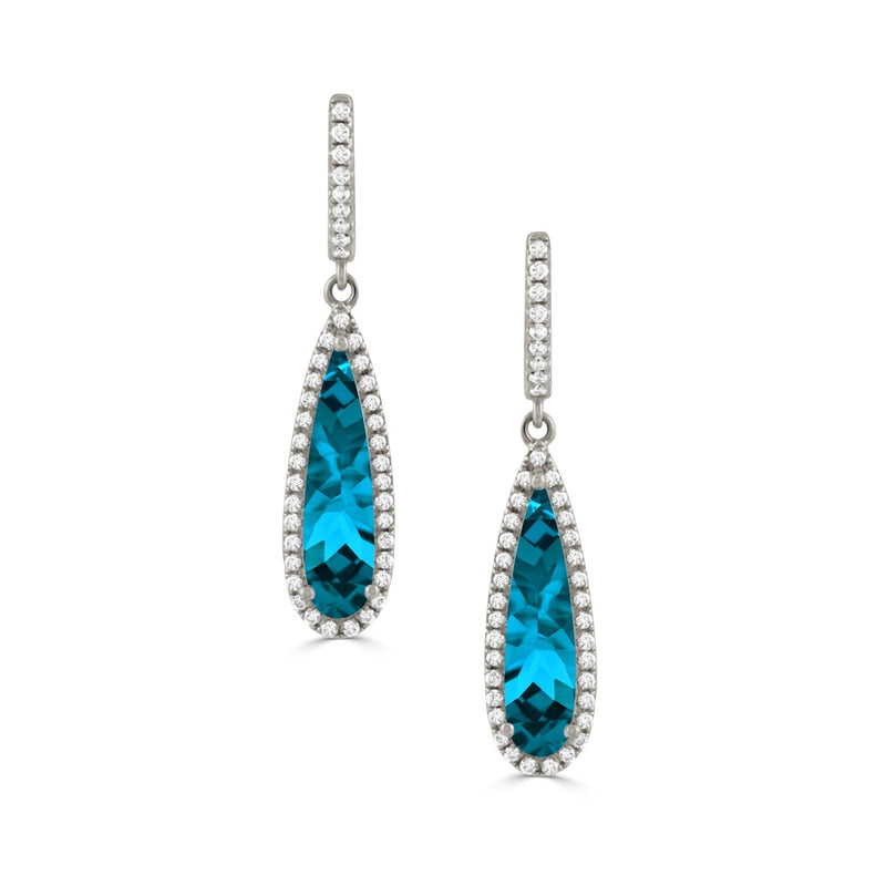 18KW LBT/DIA DROP EARRINGS