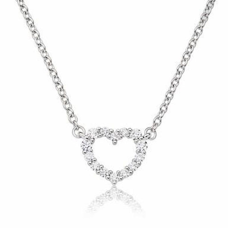14=.12CTW VS-SI GH 18KW HEART PENDANT NECKLACE