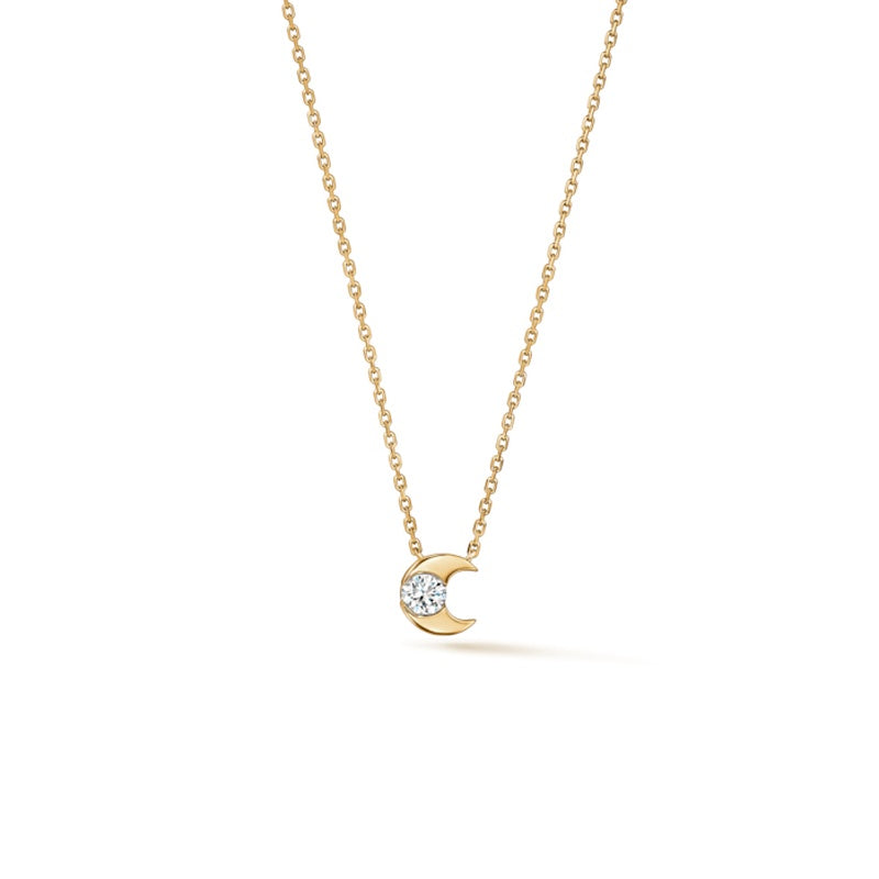 .20CTW VS/GH 18KY HALF MOON PENDANT NECKLACE