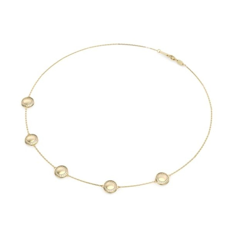 90=.63CTW LAB AURA 10KY DISC NECKLACE