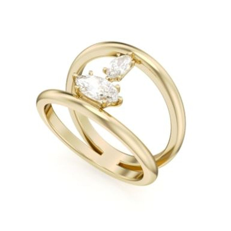 2=.55CTW LAB 10KY STRATA SPLIT SHANK RING