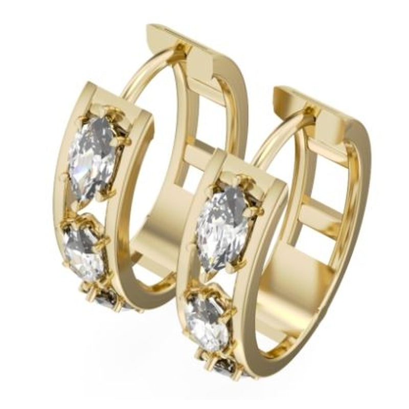6=.90CTW LAB 10KY HUGGIE EARRINGS
