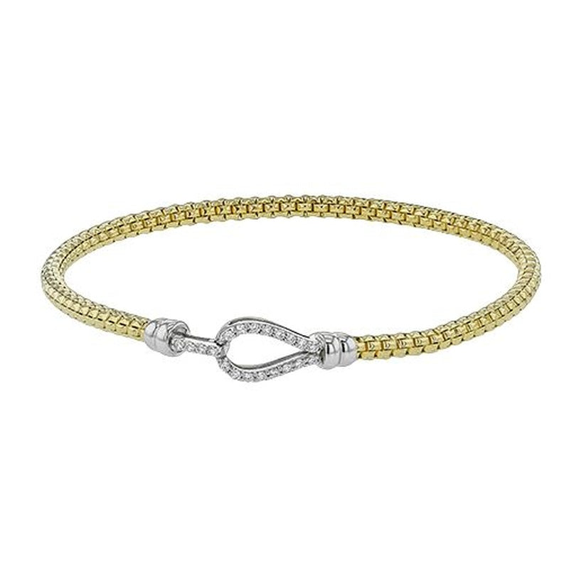 20=.18CTW VS-G 18KYW BANGLE BRACELET