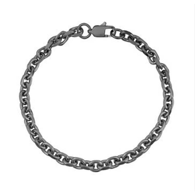 5MM OVAL LINK GUN METAL BRACELET