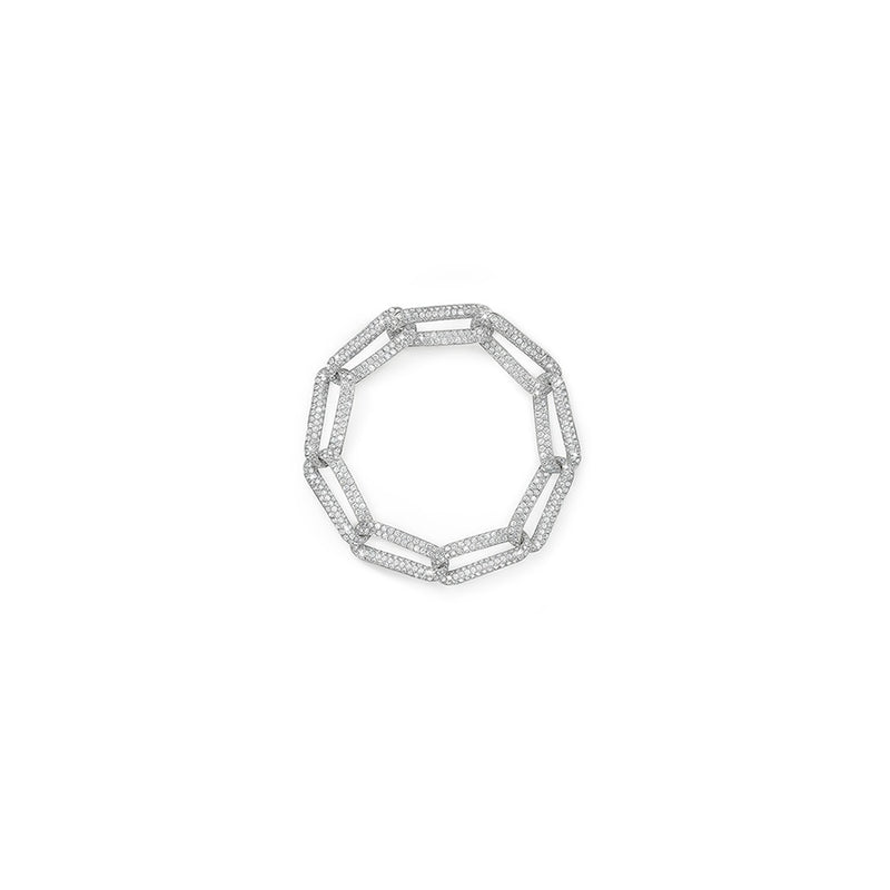 Hearts on Fire INSIDE/OUT Pave Link Bracelet UU3068 : 9.10 : 7.5 : 18KR : GH/VS