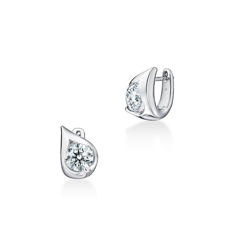 Hearts On Fire LU Droplet Huggies Earrings UU2830 : 1.40 : : 18KW : IJ/VS