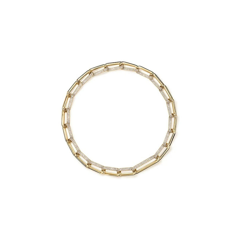 Hearts On Fire INSIDE/OUT Elongated Diamond Link Necklace UU2659 : 8.90 : 17.25 : 18KY : GH/VS
