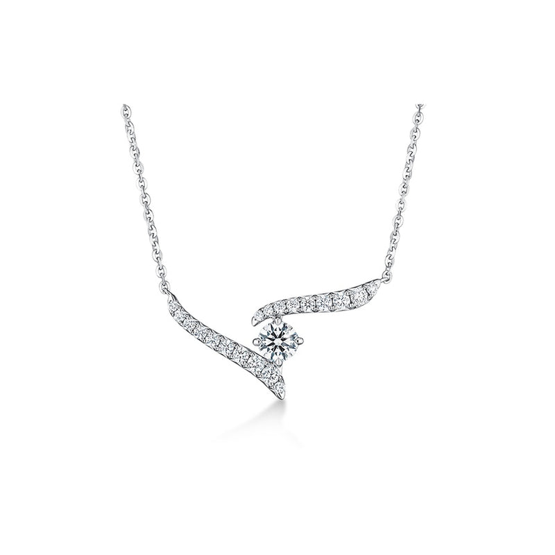Hearts On Fire Vela Crossover Pendant UU2646 : 0.30 : 18 : 18KW : GH/VS