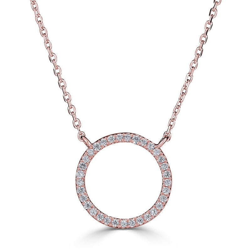33=.10CTW SI3-I1 GH 14KY OPEN CIRCLE NECKL