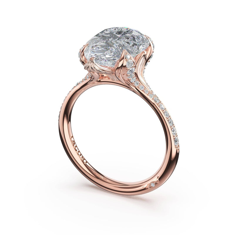 Pear Petal-Crown Pavé Intense Solitaire in 18kt Rose Gold