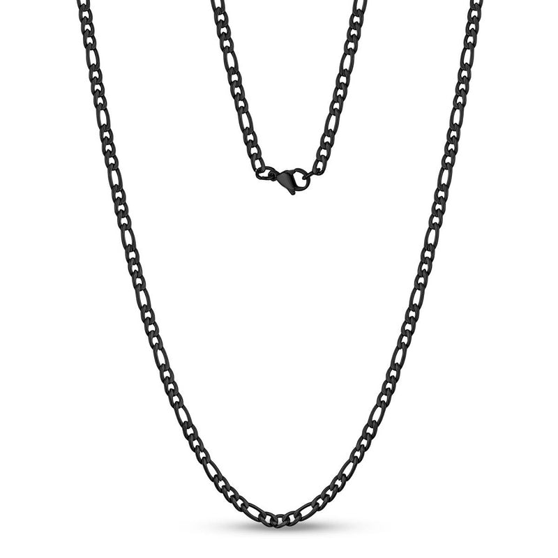 3.5MM BLK FIGARO NECKLACE