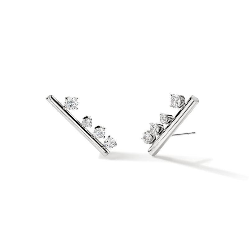 Hearts On Fire Barre Floating Diamond Large Climber Earrings UU2879 : 1.95 : : 18KW : GH/VS