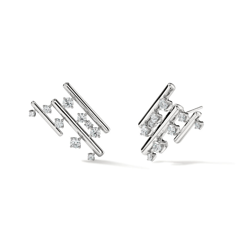 Hearts On Fire Barre Multi-Row Climber Earrings UU2900 : 2.00 : : 18KY : GH/VS