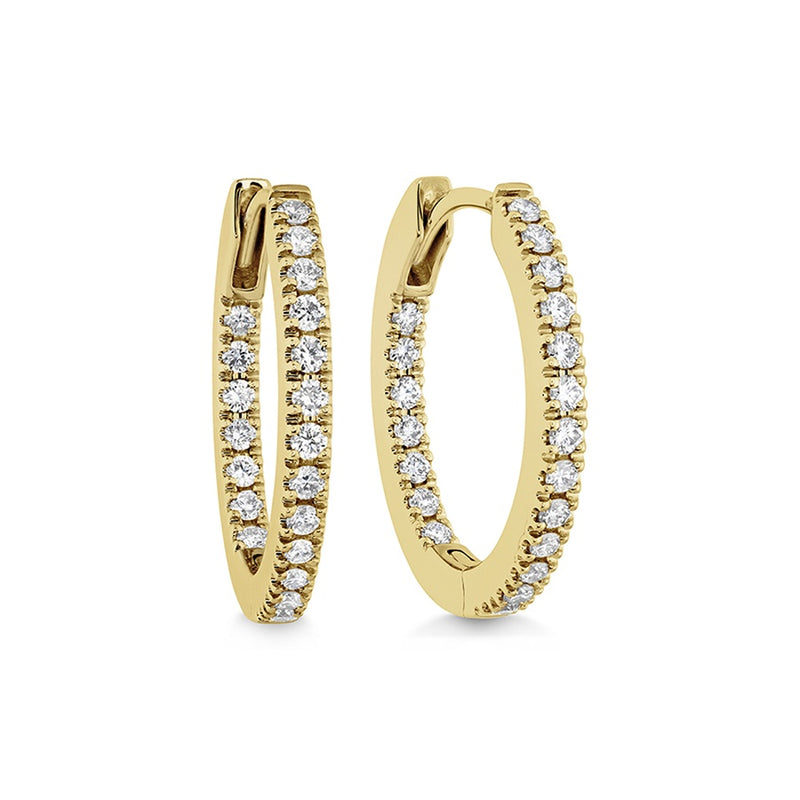 Memoire Oval Diamond Hoops Earrings CHHO21817168Y72000
