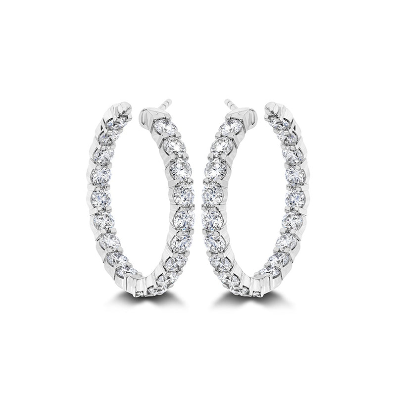 Memoire Petite Prong Round Hoop Earrings CHHO48824248W72000