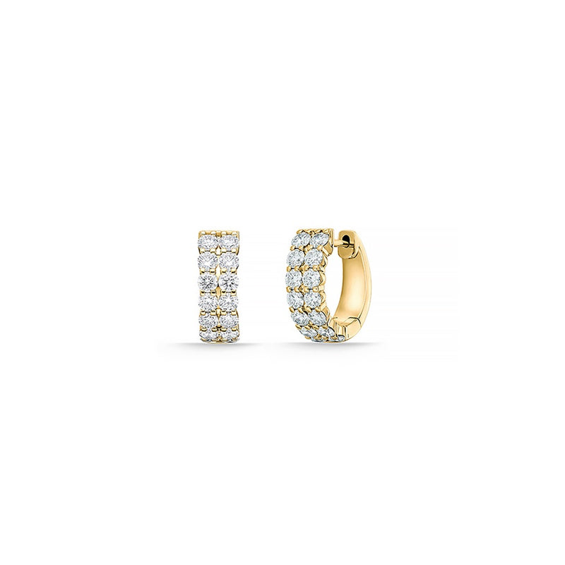 Memoire Petite Prong Double Row Huggies Earrings CHHO49412128Y72000