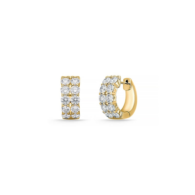 Memoire Petite Prong Double Row Huggies Earrings CHHO49514148Y72000