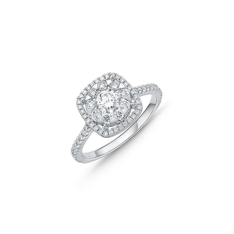 Memoire Bouquet Cushion Halo Engagement Ring FRBQ11770008A72000