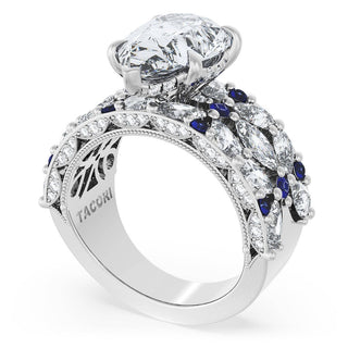 Pear Solitaire Engagement Ring w/ Marquise & Pear Band