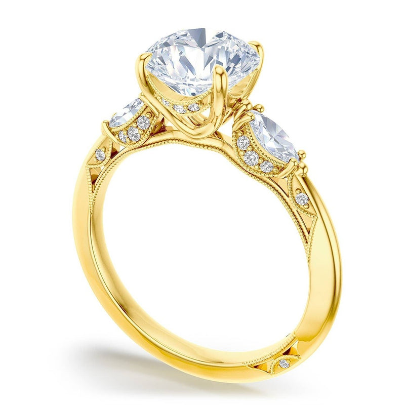 Round 3-Stone Engagement Ring