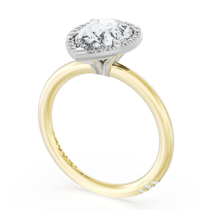 Pear Bloom Two-Tone Engagement Ring