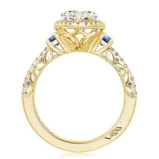 Pear 3-Stone Engagement Ring with Blue Sapphire