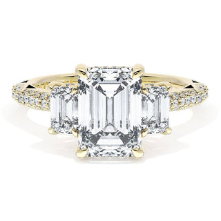 Emerald 3-Stone Engagement Ring