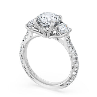 Round 3-Stone Engagement Ring